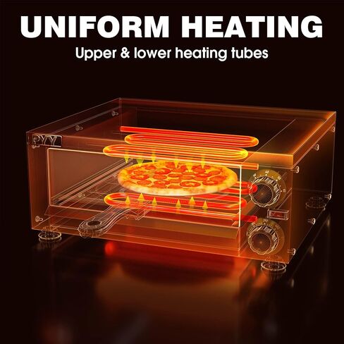 PYY Countertop Pizza Oven Electric Indoor Pizza Oven with Viewing Window Commercial Stainless Steel 2-Layers Pizza Cooker with Timer for Home Restaurant in Saudi Arabia