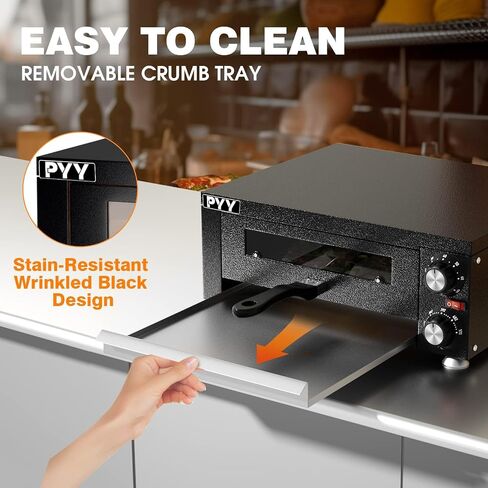 PYY Countertop Pizza Oven Electric Indoor Pizza Oven with Viewing Window Commercial Stainless Steel 2-Layers Pizza Cooker with Timer for Home Restaurant in Saudi Arabia