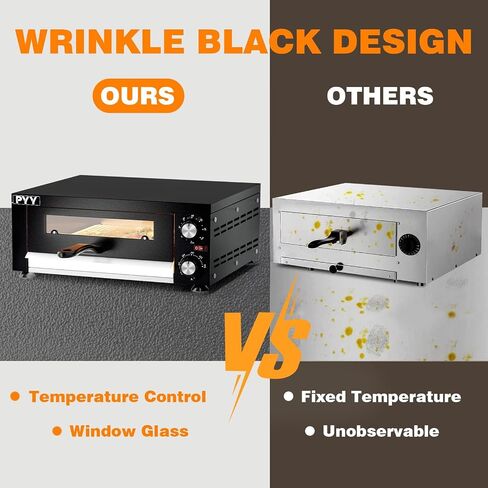 PYY Countertop Pizza Oven Electric Indoor Pizza Oven with Viewing Window Commercial Stainless Steel 2-Layers Pizza Cooker with Timer for Home Restaurant in Saudi Arabia