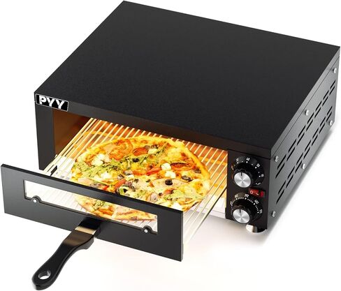 PYY Countertop Pizza Oven Electric Indoor Pizza Oven with Viewing Window Commercial Stainless Steel 2-Layers Pizza Cooker with Timer for Home Restaurant in Saudi Arabia