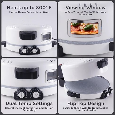 12" Electric Pizza Oven-Countertop Pizza Maker with Timer &Temperatures Control, Perfect for Pizzas/Pancake/Quesadillas/Cookies in Saudi Arabia