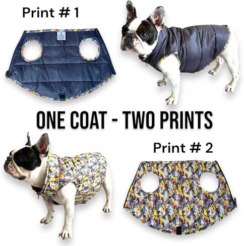 Pets, Waterproof Winter Dog Jacket, Reversible, Cold Weather Coats, Exclusive Full Color Desing Jacket, Snow Jacket, Vest for Small Medium Large Dogs (Gray/Green, Medium) in Saudi Arabia