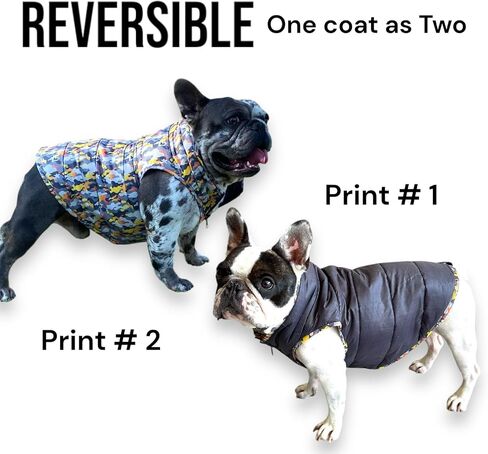 Pets, Waterproof Winter Dog Jacket, Reversible, Cold Weather Coats, Exclusive Full Color Desing Jacket, Snow Jacket, Vest for Small Medium Large Dogs (Gray/Green, Medium) in Saudi Arabia