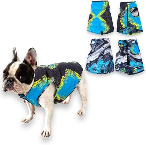 Pets, Waterproof Winter Dog Jacket, Reversible, Cold Weather Coats, Exclusive Full Color Desing Jacket, Snow Jacket, Vest for Small Medium Large Dogs (Gray/Green, Medium) in Saudi Arabia