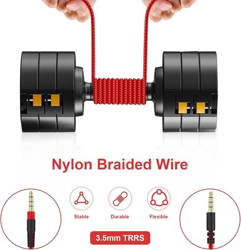 كابل صوت بديل متوافق مع سماعة ألعاب Kingston Hyperx Cloud Mix/Alpha، كتم صوت مدمج للتحكم في مستوى الصوت، سلك سلك صوت Aux قابل للفصل/الإزالة 3.5 مم (أحمر) in Kuwait