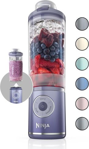 Ninja Blast Max, Portable Blender + Twist & Go, Personal Blender, Ninja Blender, Smoothie, Blend, Ice Crush, 3 Programs, Cordless, 22 oz removable Vessel, Dishwasher Safe, Leakproof, Cream, BC251IV in Saudi Arabia