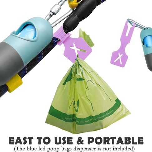 Silicone Hands-Free Dog Poop Bag Holder for Used Poop Bags Handy Waste Bag Carrier for Leash Lightweight Poo Bag Carrier Leash Attachment fit Any Leash for Dog Walking(1 Count,Ice Blue) in Kuwait