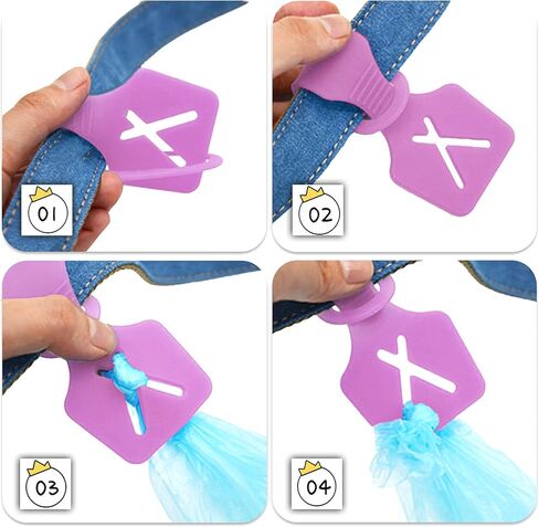 Silicone Hands-Free Dog Poop Bag Holder for Used Poop Bags Handy Waste Bag Carrier for Leash Lightweight Poo Bag Carrier Leash Attachment fit Any Leash for Dog Walking(1 Count,Ice Blue) in Kuwait