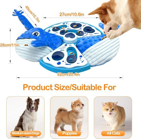 Migipaws Dog Puzzle Toy,Snuffle Mat for Dog,Cat Enrichment Toys,Pets Slow Feeders for Mental Training,Plush Puzzle and Recording Playback in Saudi Arabia