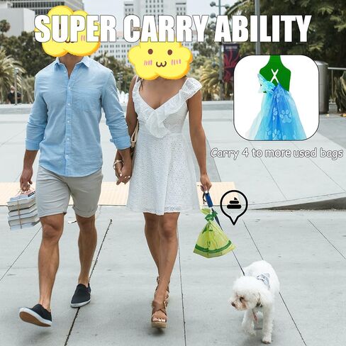 Silicone Hands-Free Dog Poop Bag Holder for Used Poop Bags Handy Waste Bag Carrier for Leash Lightweight Poo Bag Carrier Leash Attachment fit Any Leash for Dog Walking(1 Count,Ice Blue) in Kuwait