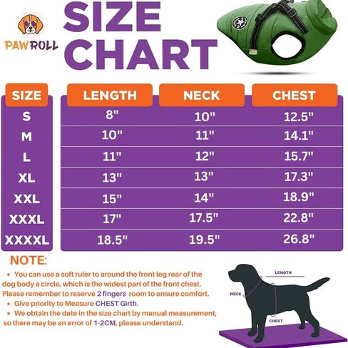 PawRoll Dog Jacket for Winter - Zipper Dog Puffer Coat with Harness - Waterproof Exterior & Warm Fleece Interior Ideal for Small, Medium & Large Breeds (X-Large, Blue) in Saudi Arabia