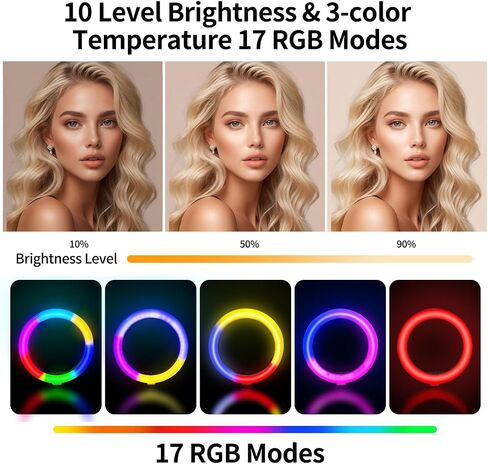 70.9" Auto Face Tracking Tripod 360° Rotation with 10" Ring Light, Phone Tripod & Selfie Stick with Remote for Cell Phone 4"-7", Motion Sensor Phone Tripod for Tiktok Live Stream Vlog Video Recording in Kuwait