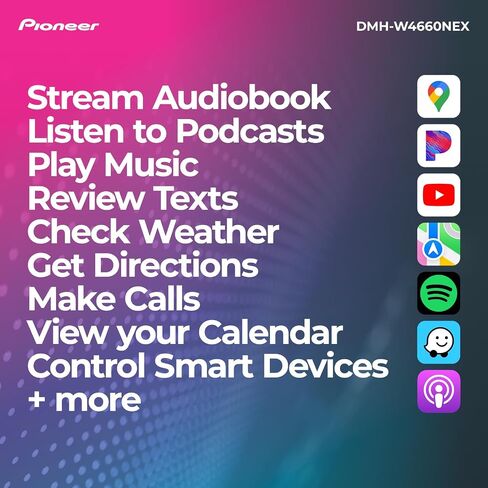 Pioneer DMH-W3050NEX 6.8" Double Din Multimedia Digital Media Receiver, Wireless Apple CarPlay and Android Auto, HD Radio, Bluetooth, Backup Camera Compatible, Touchscreen, One Touch Navigation in Saudi Arabia
