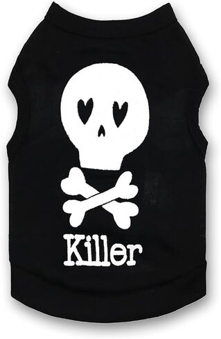 Dog Clothes Puppy Halloween Shirts for Dog Boy Girl Cat Coton Tank Top Puppy Outfits for Medium Large Dogs Black01 Large in Saudi Arabia