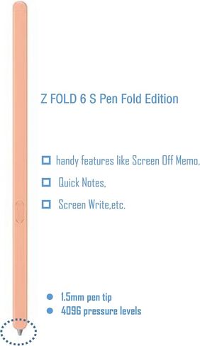 Galaxy Z Fold 6 Stylus Pen,Slim S Pen Fold Edition Stylus Pen Replacement for Galaxy Z Fold 6 (Black) in Kuwait