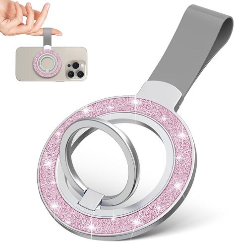 Upgraded Magnetic Phone Ring Holder for MagSafe, Magnetic Cell Phone Grip Stand Ring Kickstand with Two-Sided Magnetic & 360° Rotating Finger Stand Compatible iPhone 16/15/14/13/12, Samsung Galaxy in Saudi Arabia