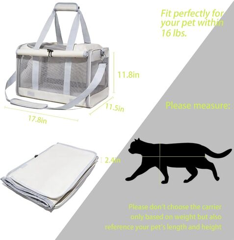 Pet Carrier/Cat, Dog Carrier Soft-Sided for Up to 15 Lbs,Collapsible Cat Carrier Dog Carrier for Medium Cats Small Cats and Dogs in Saudi Arabia