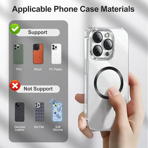 Universal Metal Ring Sticker, for MagSafe Ring Magnet Compatiable with MagSafe Wireless Charger/Car Holder for iPhone/Samsung/Android Phone Cases 3Pcs Metal Rings(Without Magnetic),Black in Saudi Arabia