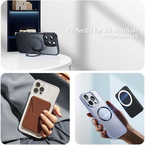 Universal Metal Ring Sticker, for MagSafe Ring Magnet Compatiable with MagSafe Wireless Charger/Car Holder for iPhone/Samsung/Android Phone Cases 3Pcs Metal Rings(Without Magnetic),Black in Saudi Arabia
