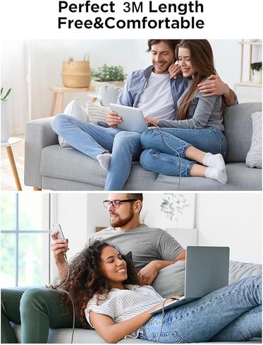 كابل شاحن USB C بقوة 100 وات، 3 حزم بطول 3 أقدام سلك شاحن USB C سريع منسوج رسميًا لشحن أجهزة Macbook وiPad Pro وiPhone 16 15Pro Max وGalaxy وVision Pro متوافق مع 100W /65W/45W/35W/27W/20W in Kuwait