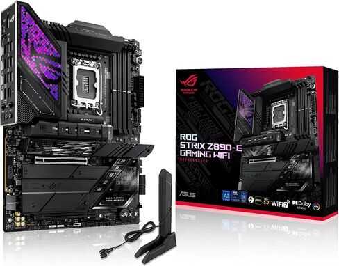 ASUS ROG STRIX Z890-A GAMING WIFI Z890 LGA 1851 ATX motherboard, Intel® Core™ Ultra Series 2 Ready, Advanced AI PC-ready, 16+2+1+2 stages, DDR5, WiFi 7, 2.5G, 5x M.2, Thunderbolt™ 4, USB Type-C, AI OC in Saudi Arabia