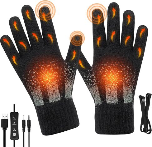 USB Heated Gloves, Winter Warm Heated Gloves Touchscreen Gloves Hand Warmers Work Gloves Unisex Washable Knitting Gloves in Saudi Arabia
