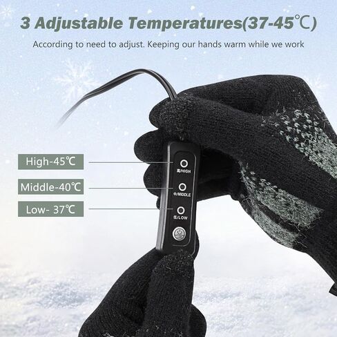 USB Heated Gloves, Winter Warm Heated Gloves Touchscreen Gloves Hand Warmers Work Gloves Unisex Washable Knitting Gloves in Saudi Arabia
