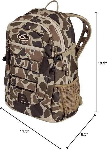 DRAKE Camo متين ومقاوم للماء ومتعدد الاستخدامات للصيد اليومي للطيور المائية مع ظهر مبطن - 18.5 بوصة ارتفاع × 11.5 بوصة عرض × 8.5 بوصة عمق in Saudi Arabia
