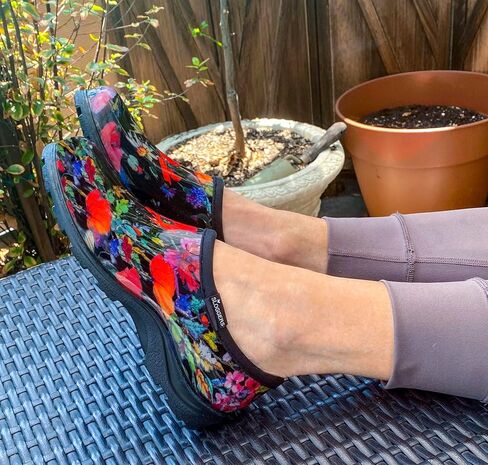 Sloggers Waterproof Garden Shoe for Women – Outdoor Slip On Rain and Garden Clogs with Premium Comfort Insole, (Midsummer Black), (Size 8) in Kuwait