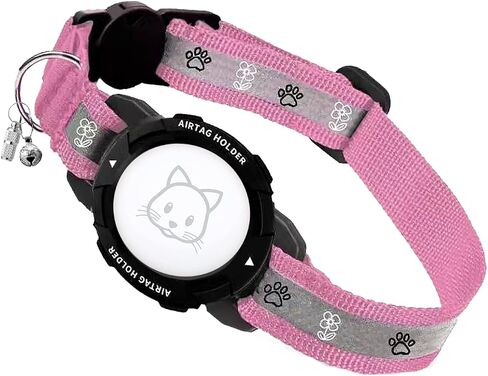 Airtag Cat Collar Breakaway with Bell,Reflective Kitten Collar with Apple Airtag Cat Collar Holder,Adjustable 7-12In,Safety Buckle for Girl Boy Cats,Pet Supplies,Accessories,Gifts (Black, 9-13 Inch) in Saudi Arabia