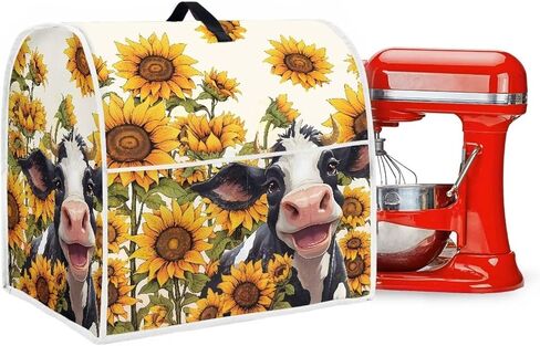 Classic Cow and Sunflowers Kitchen Aid Mixer Cover Polyester Dust Free Stand Mixer Cover for 6-8 Quart Kitchen Small Appliance Accessories Durable and Not Easy to Pilling in Saudi Arabia