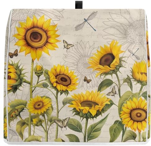 Mixer Cover, Sunflower Butterfly Dragonfly Printed Stand Mixer Cover with Accessory Storage Pocket and Handles, Kitchen Aid Mixer Cover Suitable for Most Tilt Head and Bowl Lift Models in Kuwait