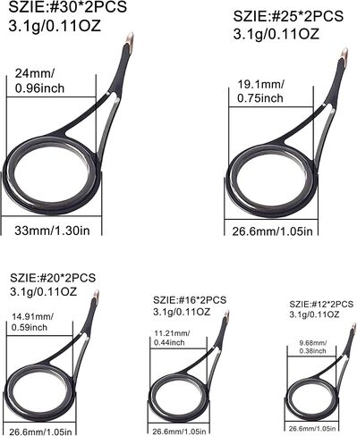 Aventik Fishing Rod Repair Kit, Supplies for Fishing Pole Eyelets Replacement with Kit with Stainless Steel Guides for Spinning/Casting Rods in Saudi Arabia
