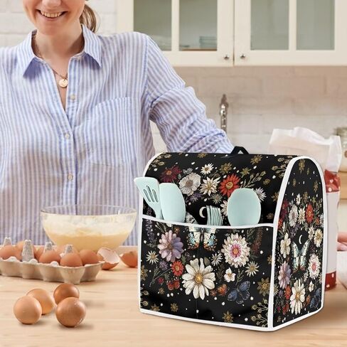 Classic Cow and Sunflowers Kitchen Aid Mixer Cover Polyester Dust Free Stand Mixer Cover for 6-8 Quart Kitchen Small Appliance Accessories Durable and Not Easy to Pilling in Saudi Arabia