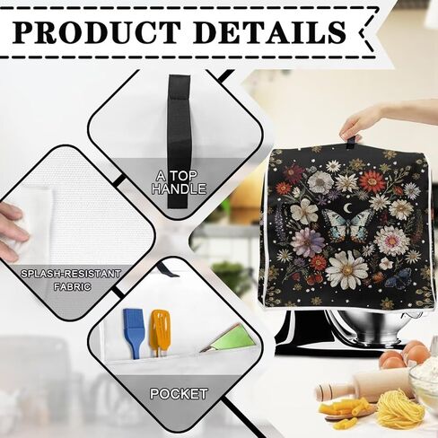 Classic Cow and Sunflowers Kitchen Aid Mixer Cover Polyester Dust Free Stand Mixer Cover for 6-8 Quart Kitchen Small Appliance Accessories Durable and Not Easy to Pilling in Saudi Arabia