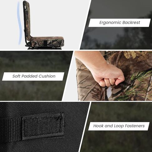 Tangkula Hunting Chair, 360 Degree Swivel Camouflage Portable Folding Hunting Blind Chair with Padded Cushion, Adjustable Foot Pads for Blinds, Fishing, Camping in Saudi Arabia