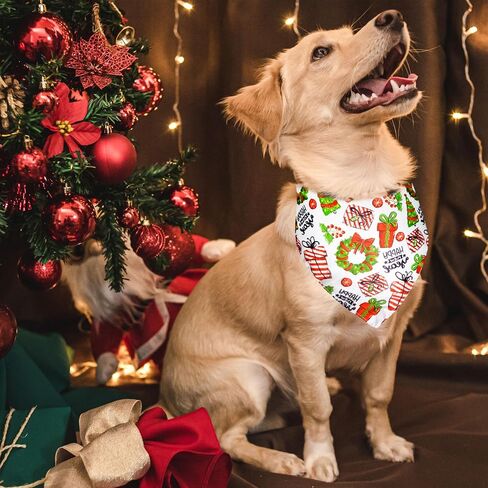 2 Pack Christmas Dog Bandana, Holiday Cat Bandana Flower and Christmas Tree for Small Medium Large Dogs Puppies Pets in Saudi Arabia