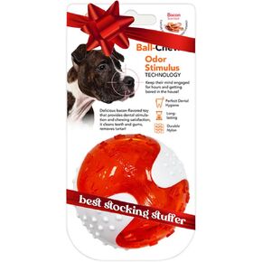 Cross Chew Toy for Dogs, Bacon Scented Tough Dog Toys, Long-Lasting and Durable Dog Teething Toys, Chew and Squeeze Odor Stimulating Dog Chew Toys