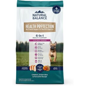 Natural Balance Health Protection Small Breed Dry Dog Food – Whole Body Health, Easy on Digestion Dog Food Made with Chicken, Brown Rice & Pumpkin for Dogs - 4lbs.