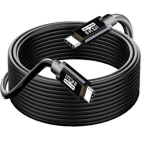 كابل USB C إلى USB C بطول 10 أقدام، 240 وات 8K60HZ/4K240HZ/60HZ، يدعم USB5.0/USB4.0/USB C/DP2.1 GEN2x2، مخرج فيديو وشحن سريع ومزامنة لجهاز Xreal MacBook Pro iPad Pro iPhone 15 Pro المحمول in Kuwait
