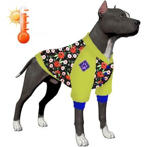 LovinPet Dog Cold Weather Coat, Winter Coats for Dogs, Skin-Friendly Flannel Fabric Clothes for Dog, Lobster Red/Ivory Prints Dog Sweater, Warm Dog Clothes for Large Dogs Breed