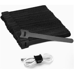 80PCS 6-Inch Reusable Cable Ties - Adjustable Hook and Loop Cable Management Wire Straps for Organized Home, Office, and Data Centers