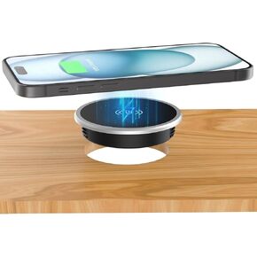 i.VALUX Magnetic Wireless Charger,15W Fast Charging Pad Phone Charger with USB C Cable, Recessed Hidden Desk Grommet Qi Wireless Charging Mat Compatible with iPhone 15 14 13 12 Pro Max/Plus/Pro/Mini