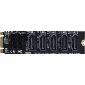 xiwai 10Gbps USB Drive USB-C Type-C to NGFF Key B+M SATA 6Gbps 5 Ports Adapter Converter PM Port Multiplier Selector JMB575 JMS580