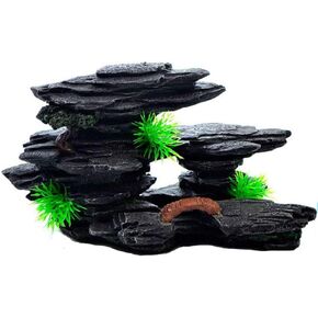 Norgail Mountain View Decor Rockery Landscape Rock Hiding Cave Tree Aquarium Ornament Fish Tank Decoration (1)