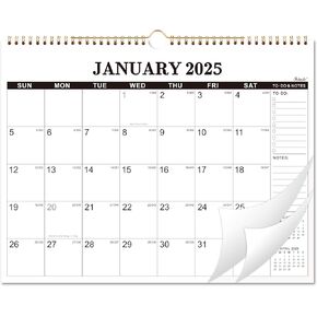 2025 Wall Calendar - 2025 Calendar, 12 Month Hanging Wall Calendar 2025, 11" x 8.5", Jan 2025 - Dec 2025, Sturdy Spiral Binding, Julian Dates, Large Block, Thick Paper, Perfect for Organizing