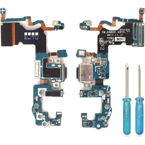 Charging Port Replacement for Samsung Galaxy S9 G960U USB Charger Port Dock Connector Board Flex Cable for Galaxy S9 Type C Headphone Microphone Port with Tools