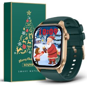 ساعة SOUYIE الذكية لعيد الميلاد للرجال والنساء، شاشة AMOLED 2.04 بوصة مع اتصال بلوتوث، 136 وضعًا رياضيًا، مراقبة معدل ضربات القلب أثناء النوم، مقاومة للماء IP68، متوافقة مع Android وiOS in Kuwait