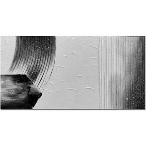 Slyart Large Green and White Abstract Painting 3D Textured Vertical Wall Art Modern Oil Paintings on Canvas Living Room Wall Decor Minimalist Art