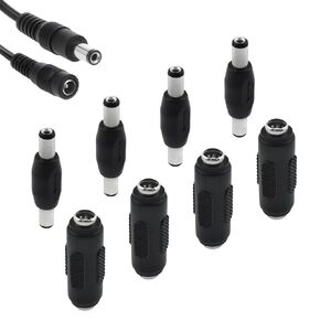 4Pcs 12V 5A DC 5.5 x 2.1mm Male to Male Power Plug Connector & 4Pcs DC 5.5 x 2.1mm Female to Female Power Jack Connector Adapter for Led Strip Light CCTV Camera